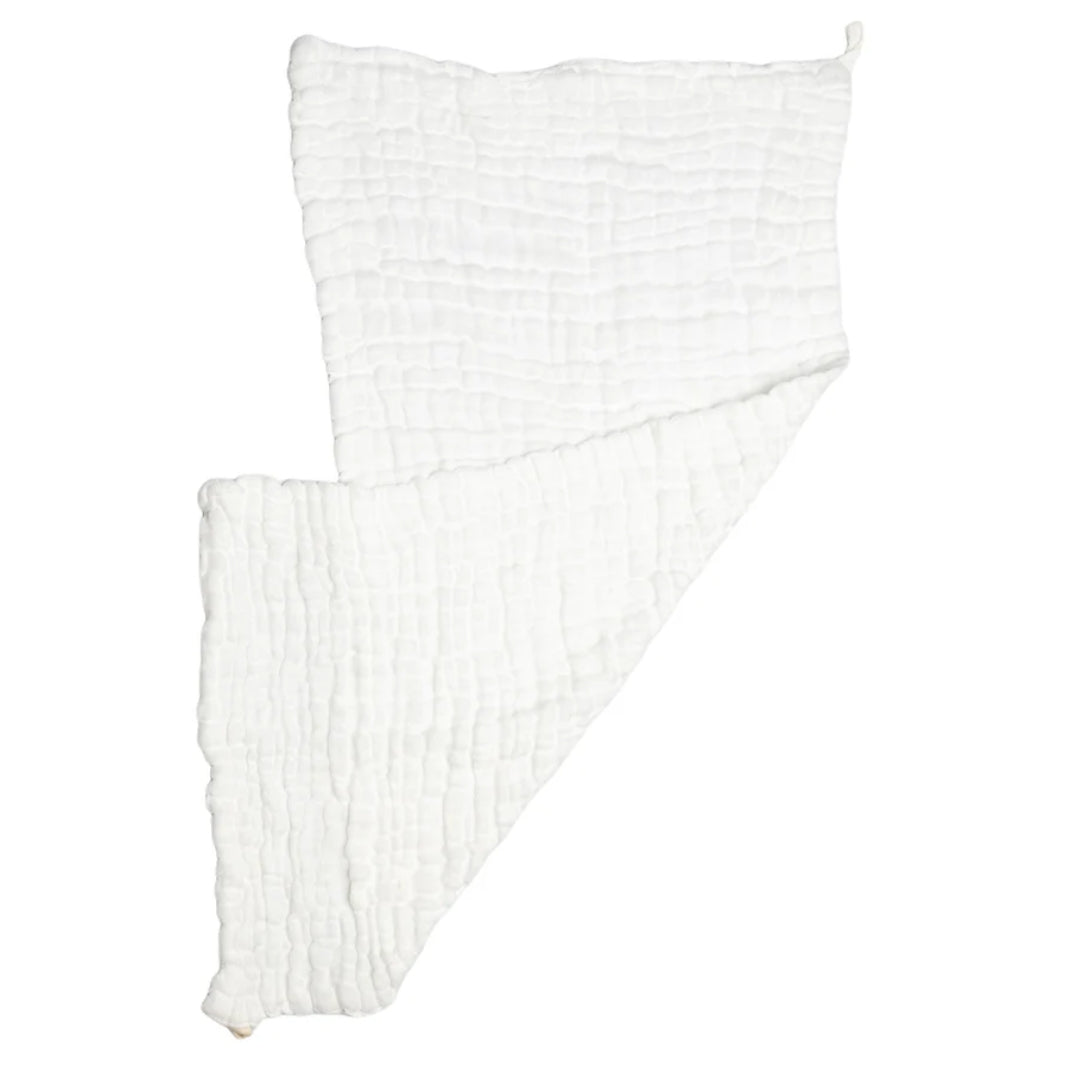 Fibre For Good Undyed Organic Cotton Muslin Burp Cloths 2 Pack White