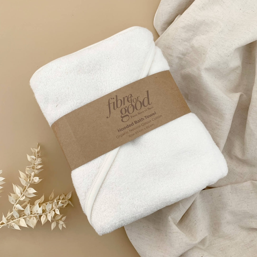 Fibre For Good Undyed Organic Cotton Hooded Baby Bath Towel