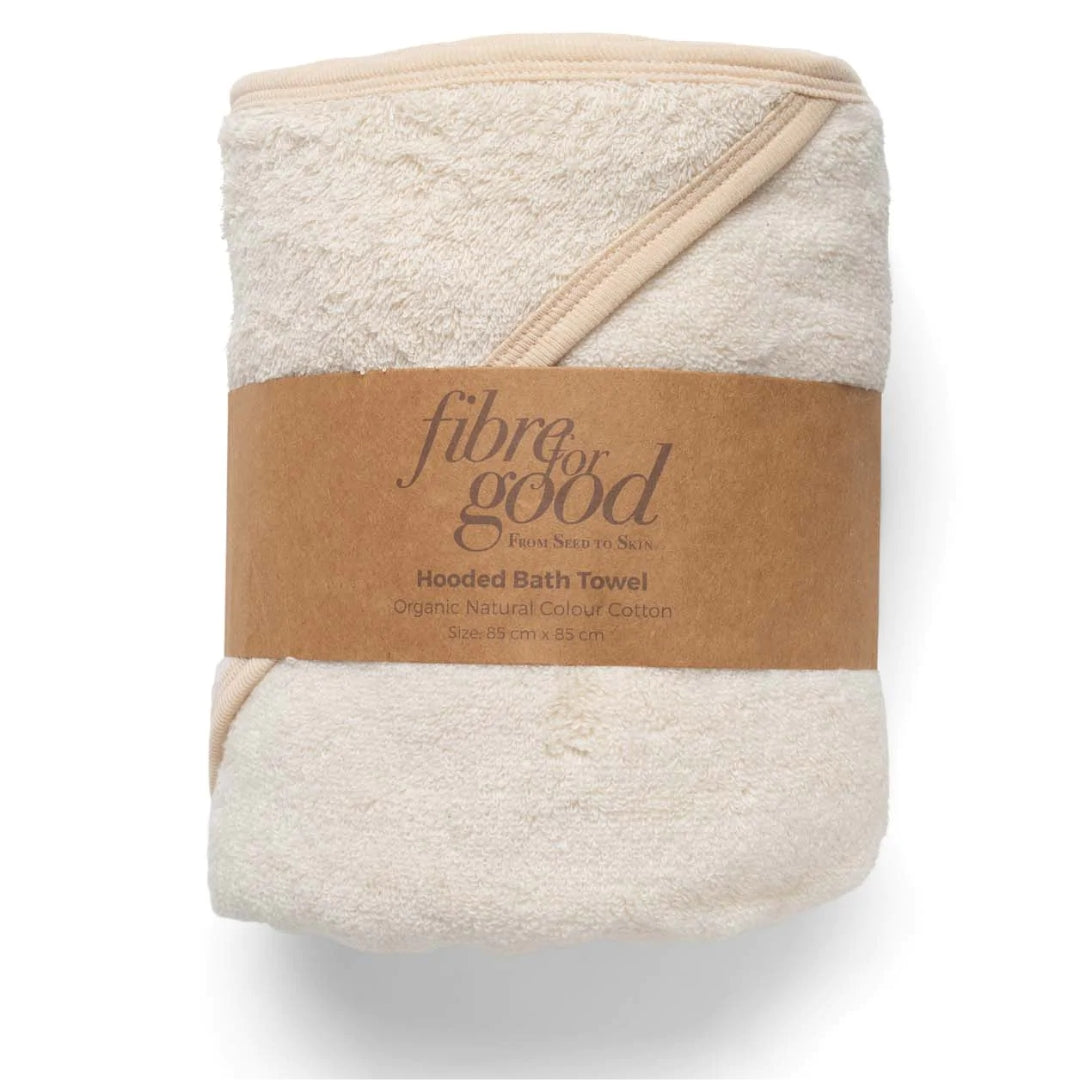 Fibre For Good Undyed Organic Cotton Hooded Baby Bath Towel