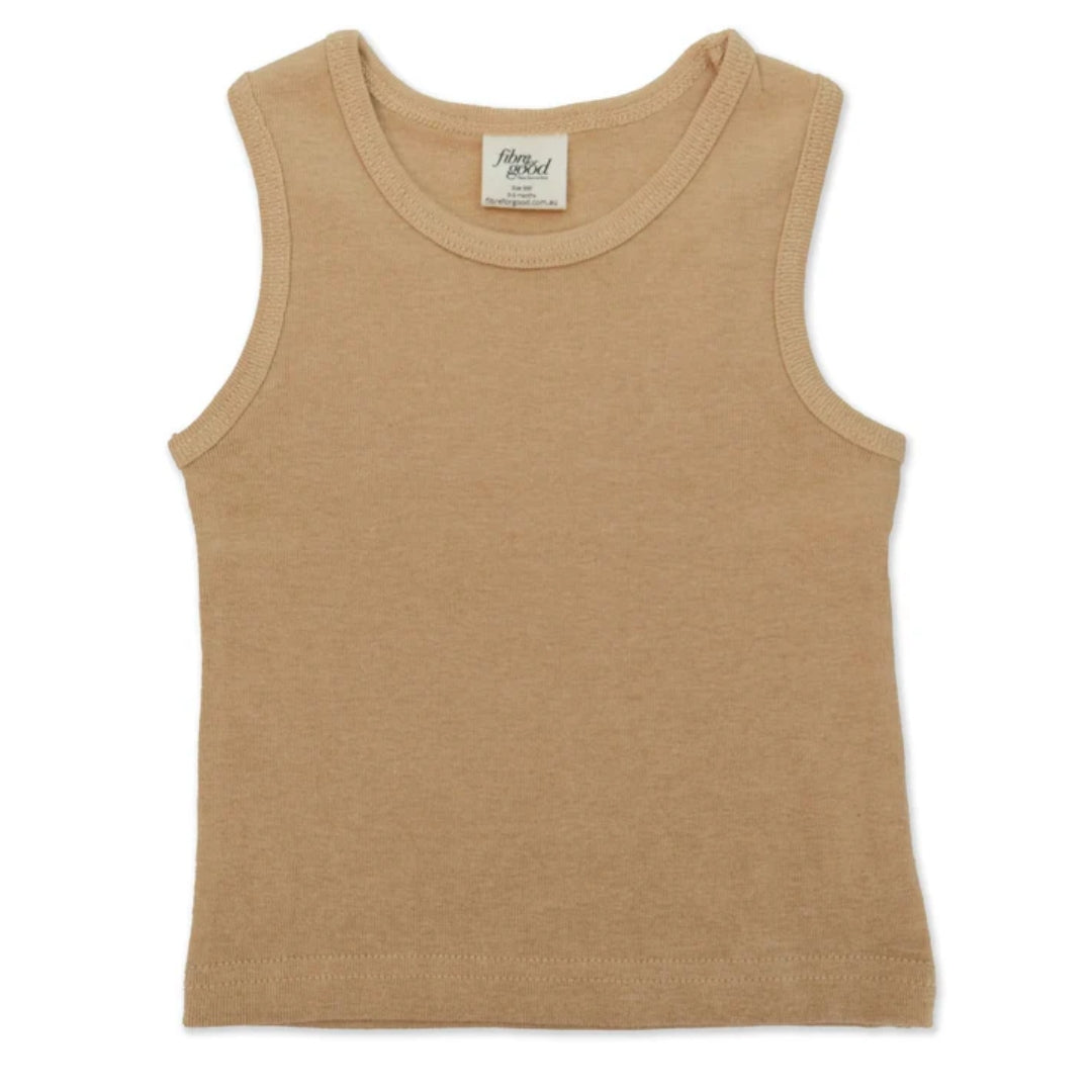 Fibre For Good Undyed Organic Cotton Singlet Dark Brown