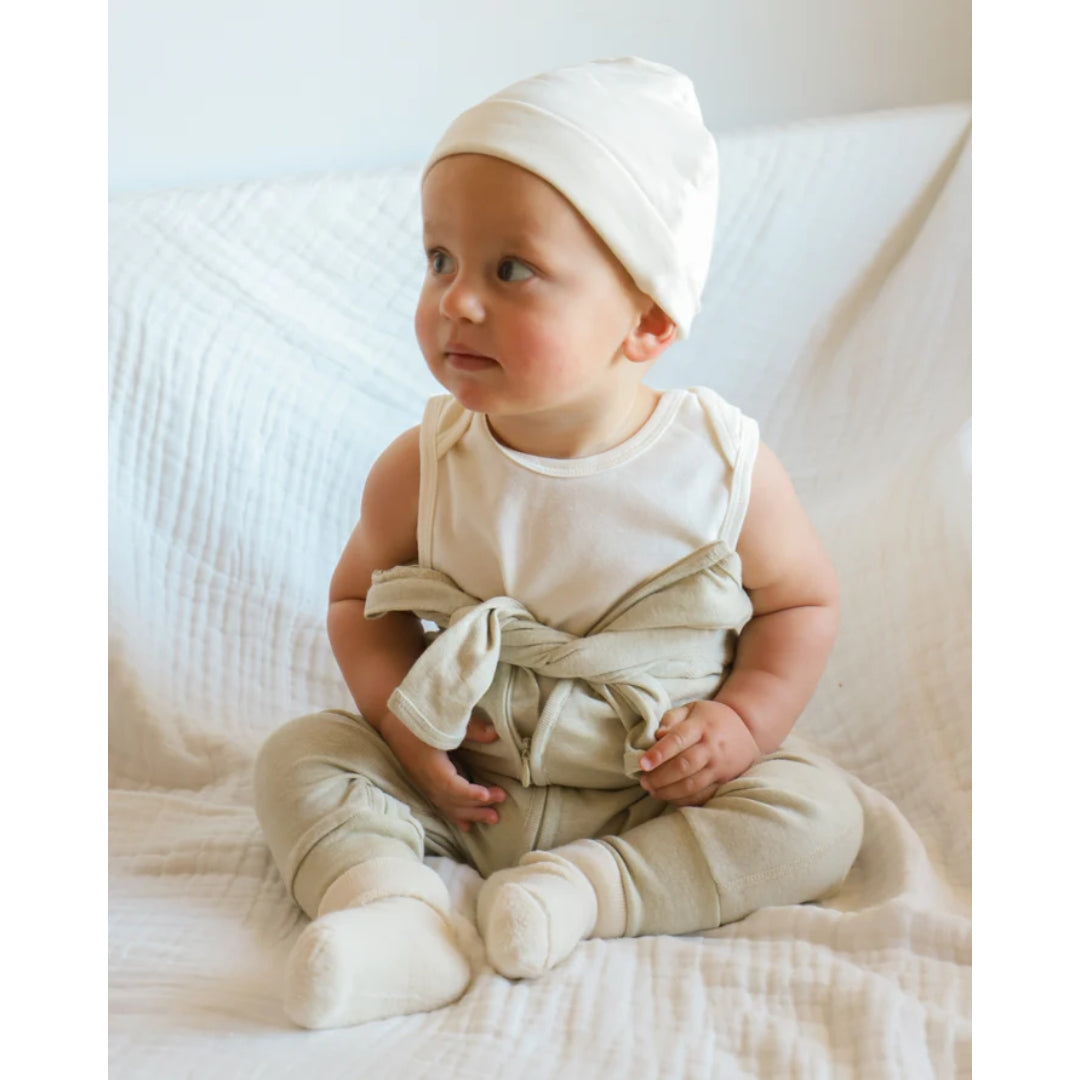 Fibre For Good Undyed Organic Cotton Sleeveless Bodysuit Natural White