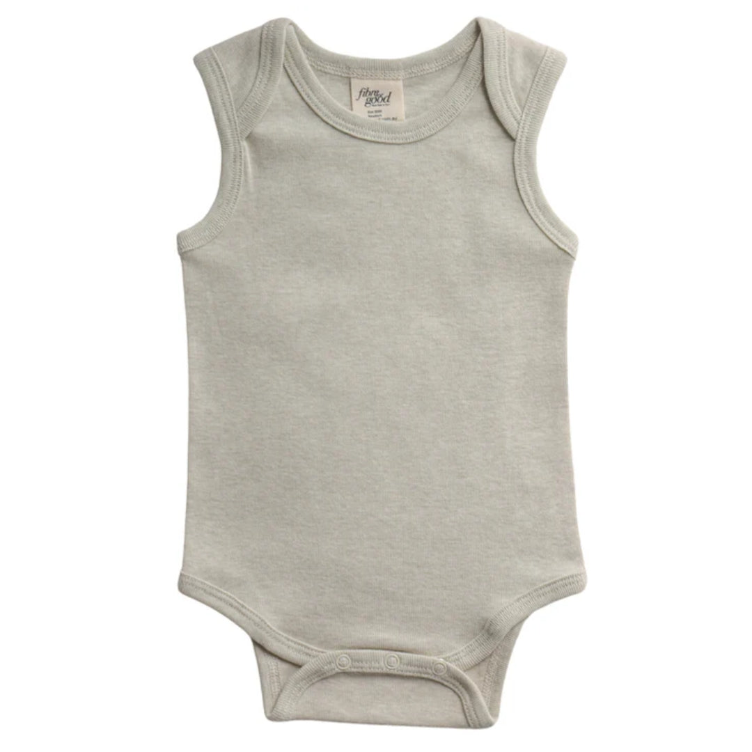 Fibre For Good Undyed Organic Cotton Sleeveless Bodysuit Sage