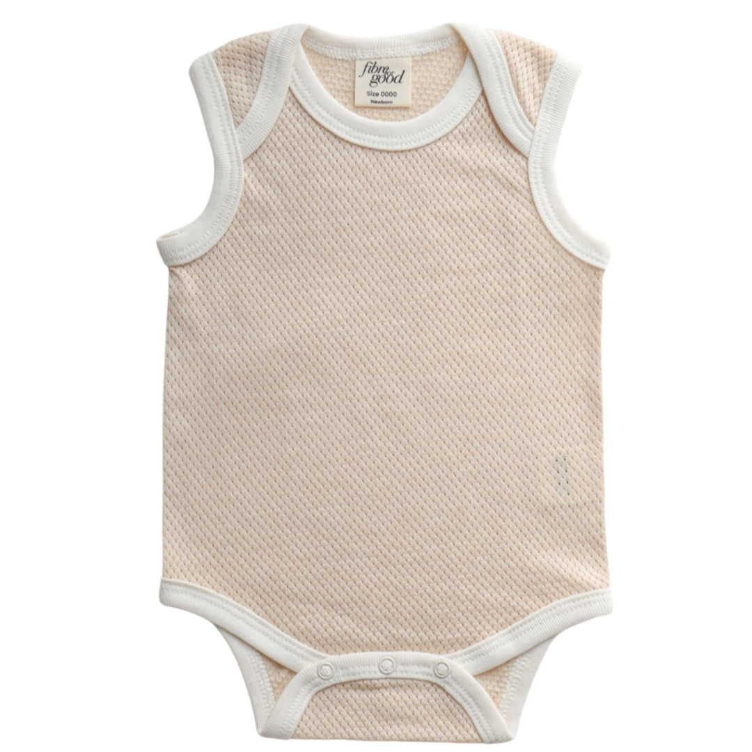 Fibre For Good Undyed Organic Cotton Mesh Bodysuit Dark Brown