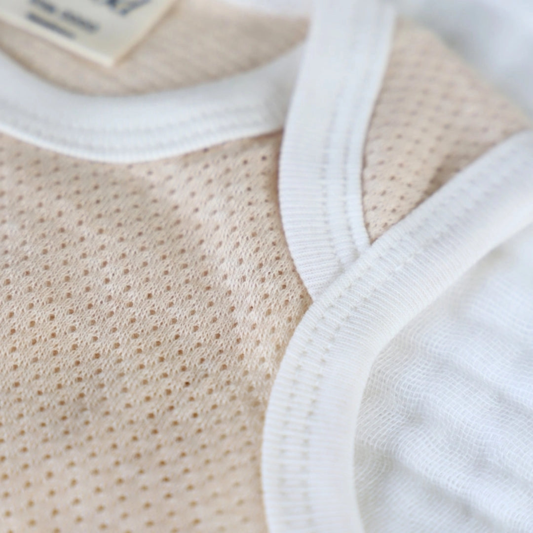 Fibre For Good Undyed Organic Cotton Mesh Bodysuit Dark Brown