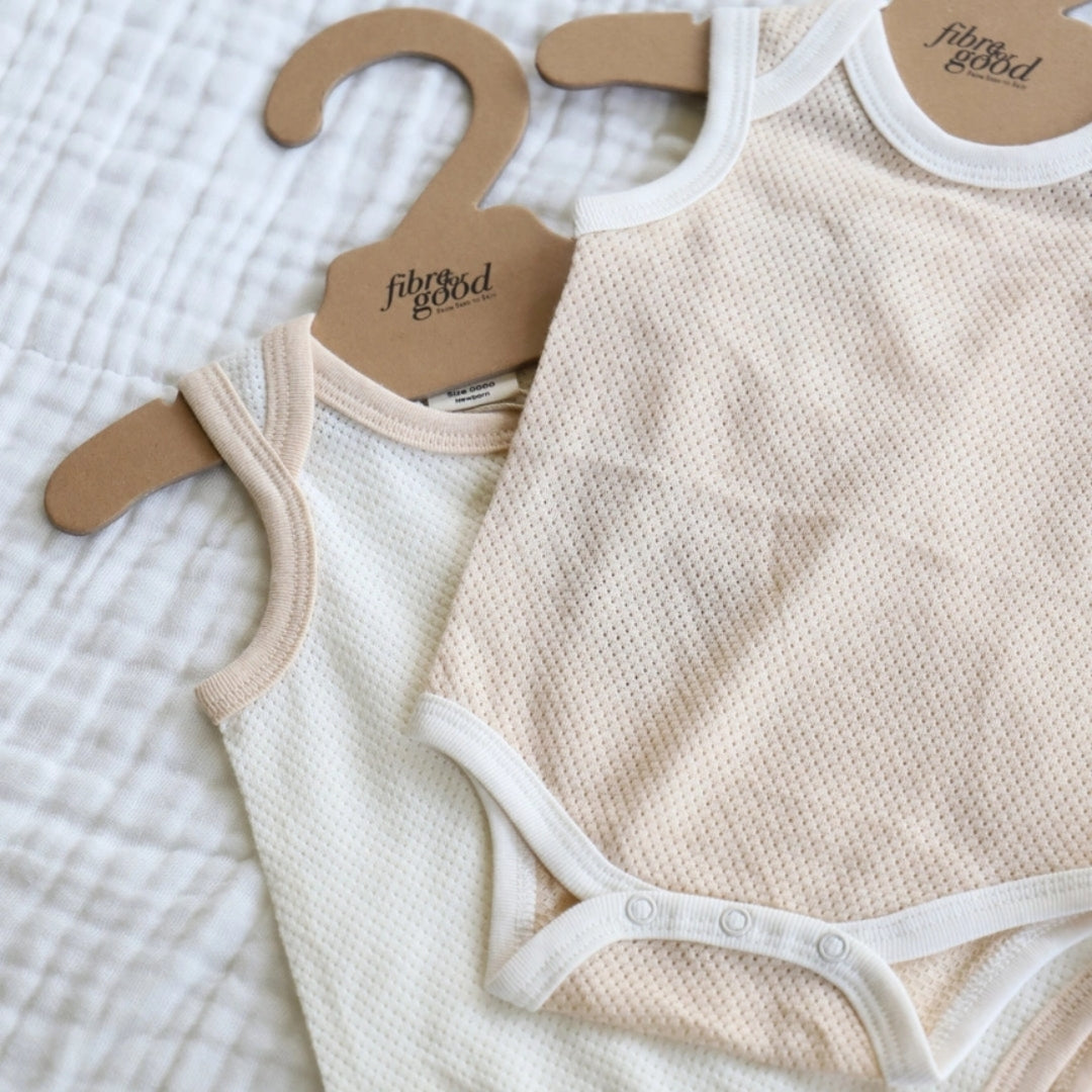 Fibre For Good Undyed Organic Cotton Mesh Bodysuit Dark Brown