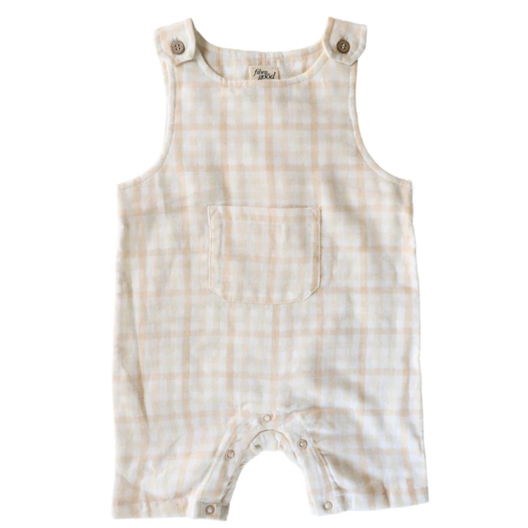 Fibre For Good Undyed Organic Cotton Gingham Sleeveless Overall