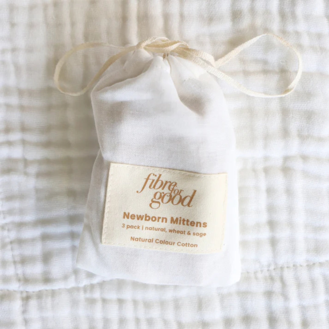 Fibre For Good Undyed Organic Cotton Mittens 3 Pack