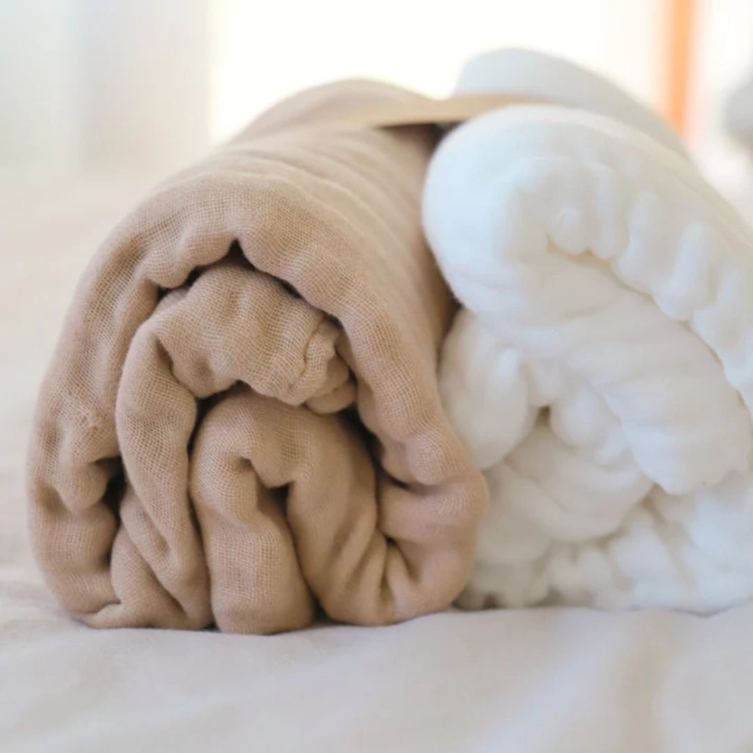 Fibre For Good Undyed Organic Cotton Muslin Wraps 2pk