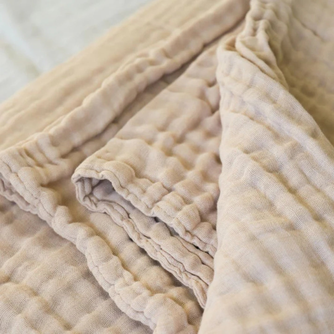 Fibre For Good Undyed Organic Cotton Muslin Wrap Brown