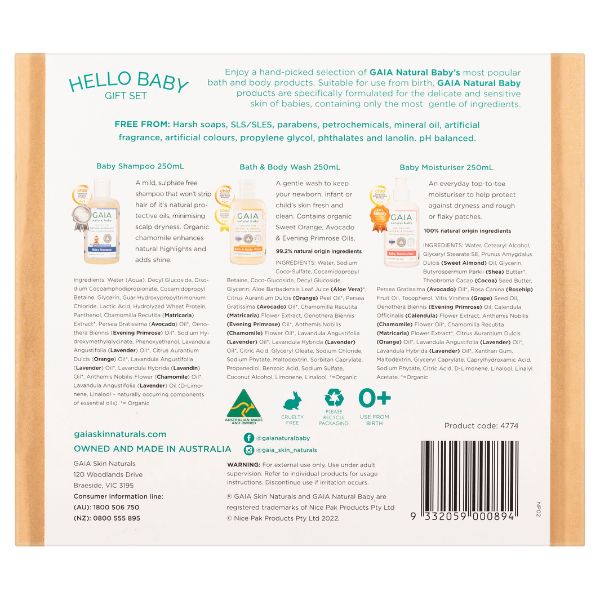 Gaia Natural Baby Hello Baby Gift Set