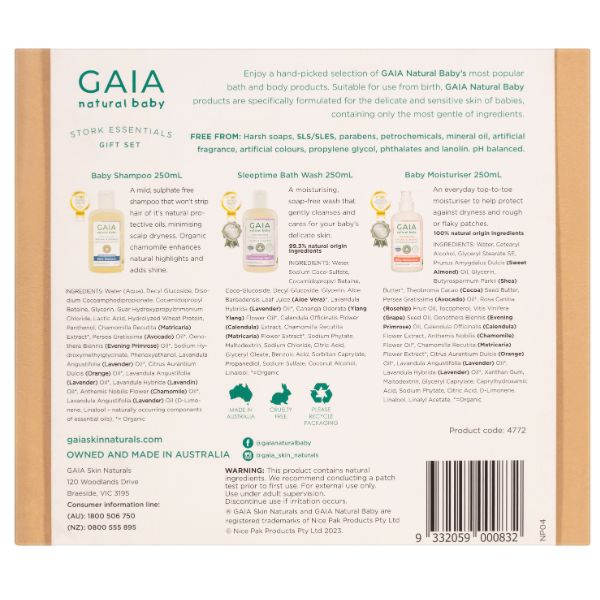 Gaia Natural Baby Stork Essentials Set 