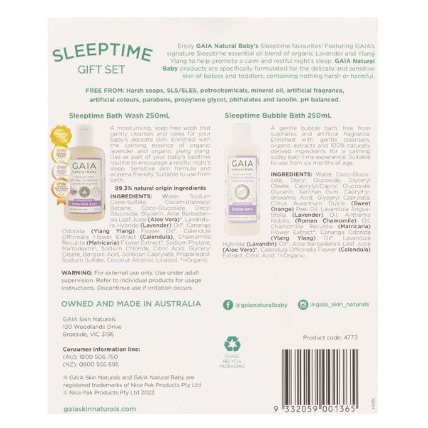 Gaia Sleeptime Gift Set 2x250ml