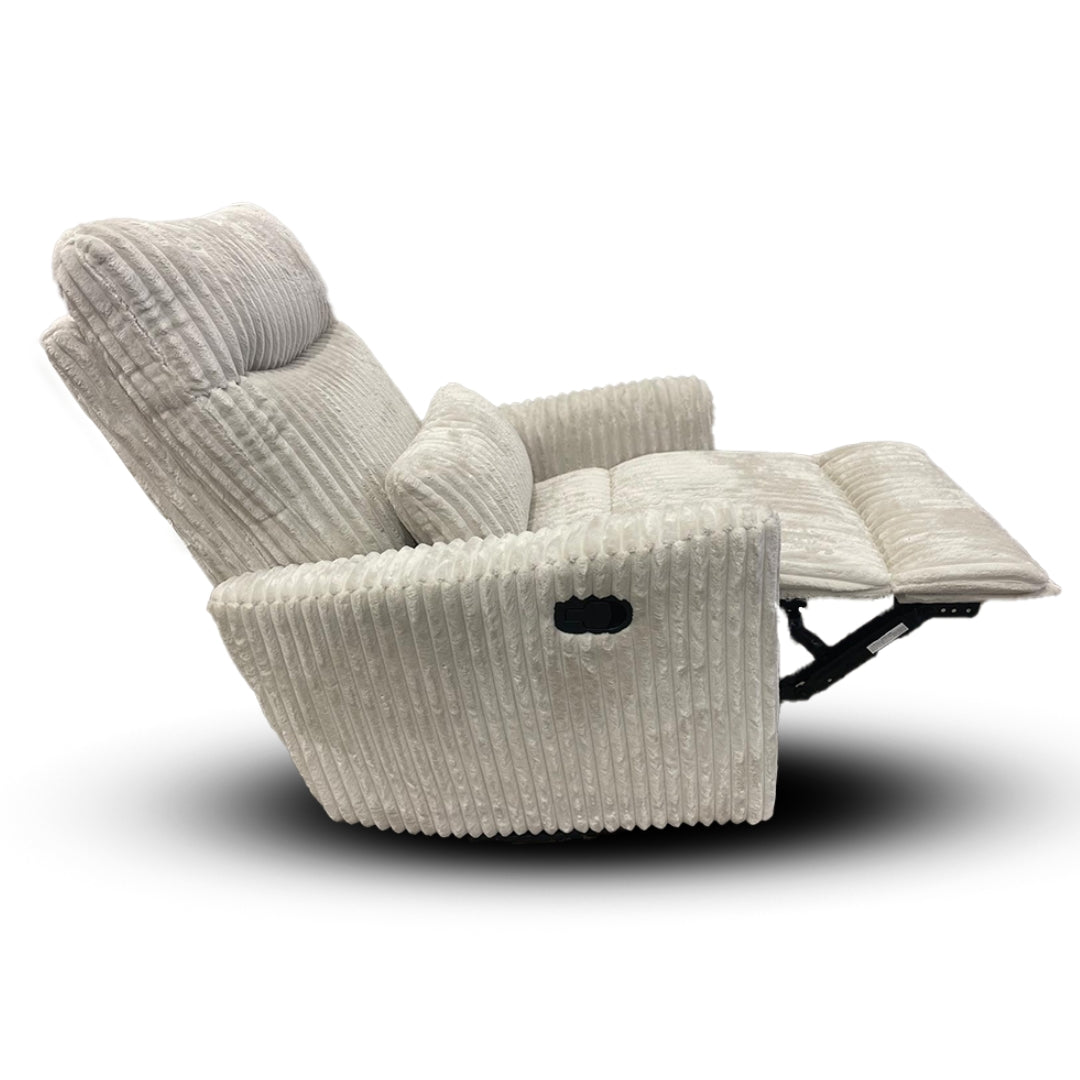 Gusto + Darcy Anesi Reclining Rocking Chair Ivory Jumbo Cord