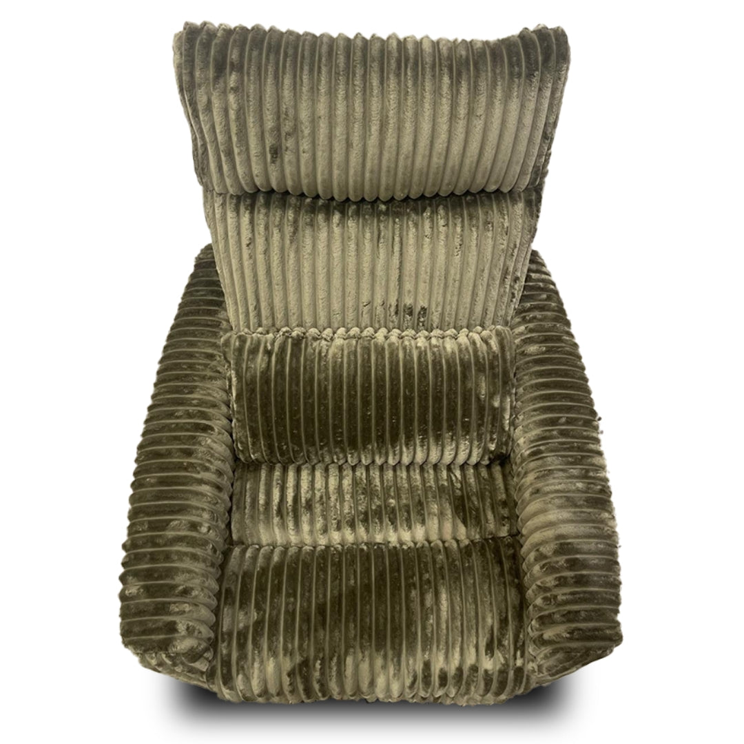 Gusto + Darcy Anesi Reclining Rocking Chair Sage Green Jumbo Cord