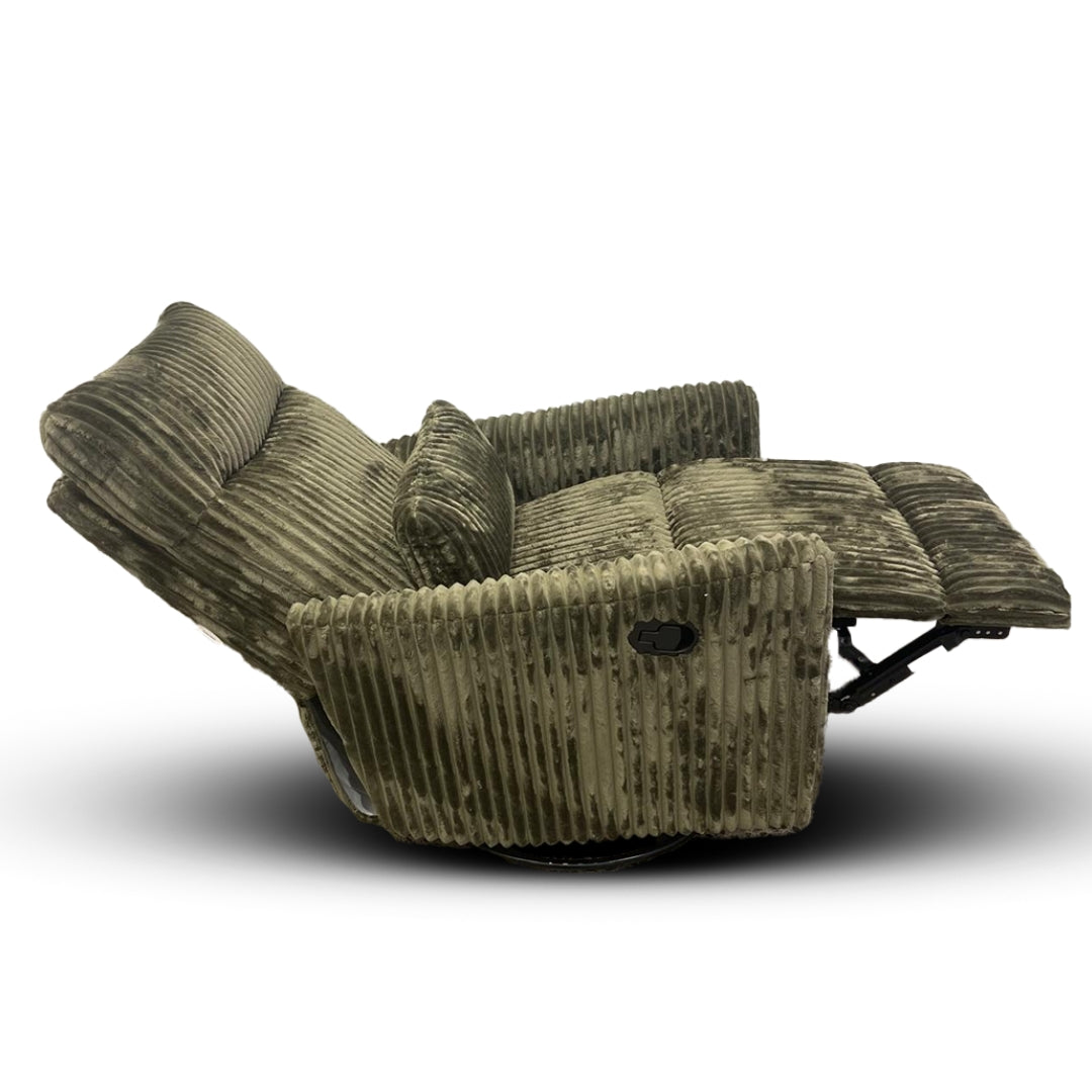 Gusto + Darcy Anesi Reclining Rocking Chair Sage Green Jumbo Cord