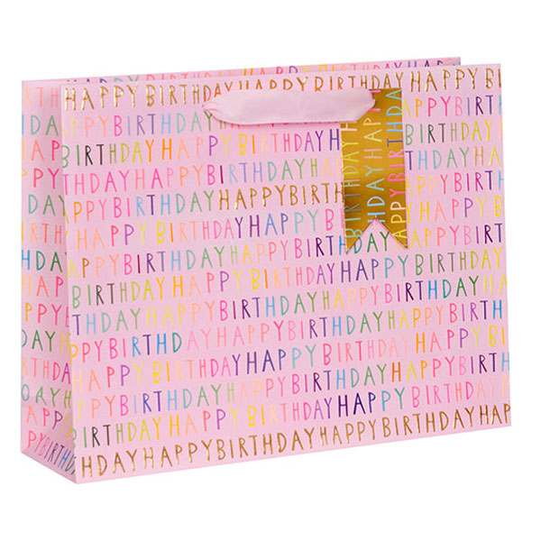 Waterlyn Glick Birthday Script Collection Pink Gift Bag GLK_GHPS96