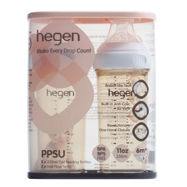 Hegen PCTO 330ml Feeding Bottle PPSU (6 Months+) 2pk