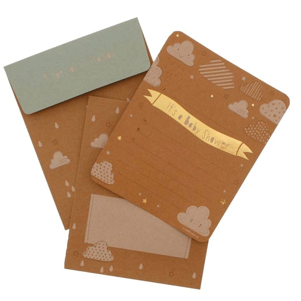 Hipp Cloud9 Baby Shower Invitations Kraft (20s)
