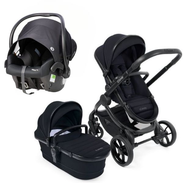 iCandy Peach 7 Pram Black TRAVEL SYSTEM (includes Maxi Cosi Infant Carrier with Base)