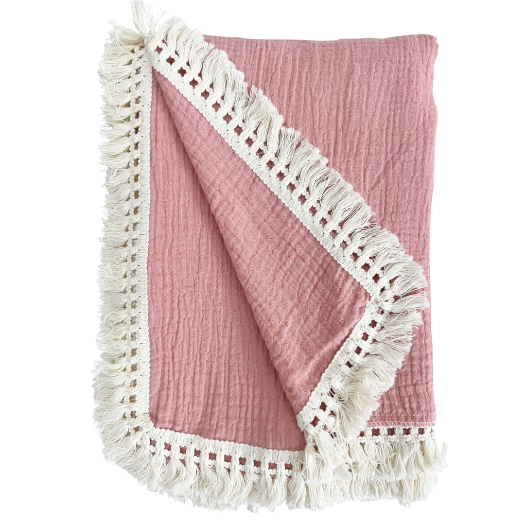 Hazel & Hunter Cotton Throw Petal Pink