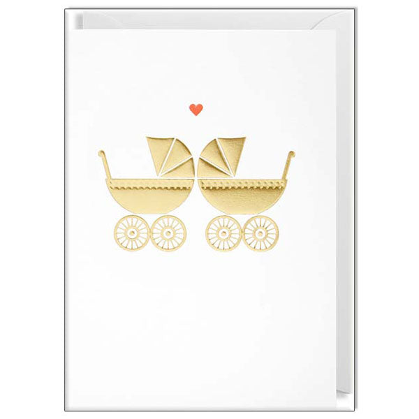 Waterlyn Lagom Twins Gold Prams Greeting Card LAG_1824