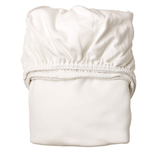 Leander Cradle Organic Fitted Sheets Snow White 2pk