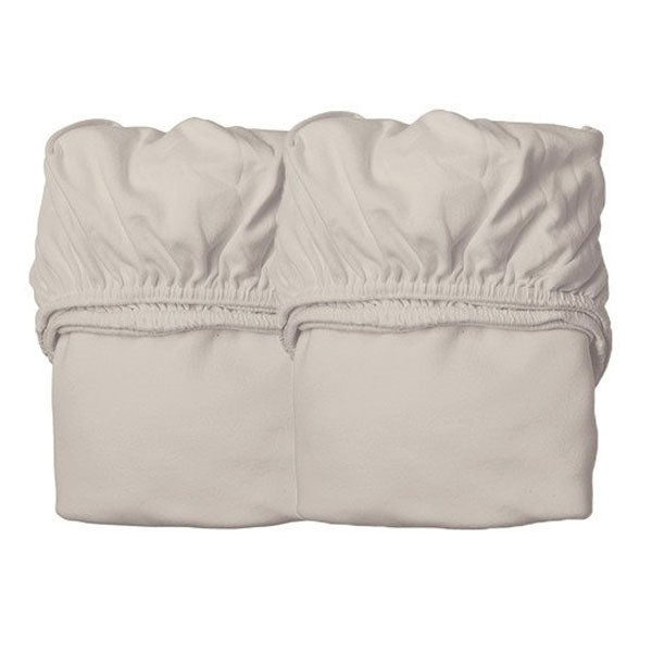 Leander Organic Fitted Cot Sheets 2pk Cappuccino