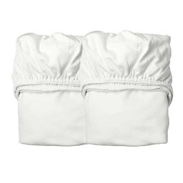 Leander Organic Fitted Cot Sheets 2pk Snow