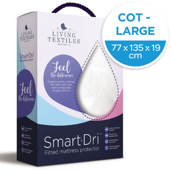 Living Textiles Smart-Dri Waterproof Mattress Protector Cot Large