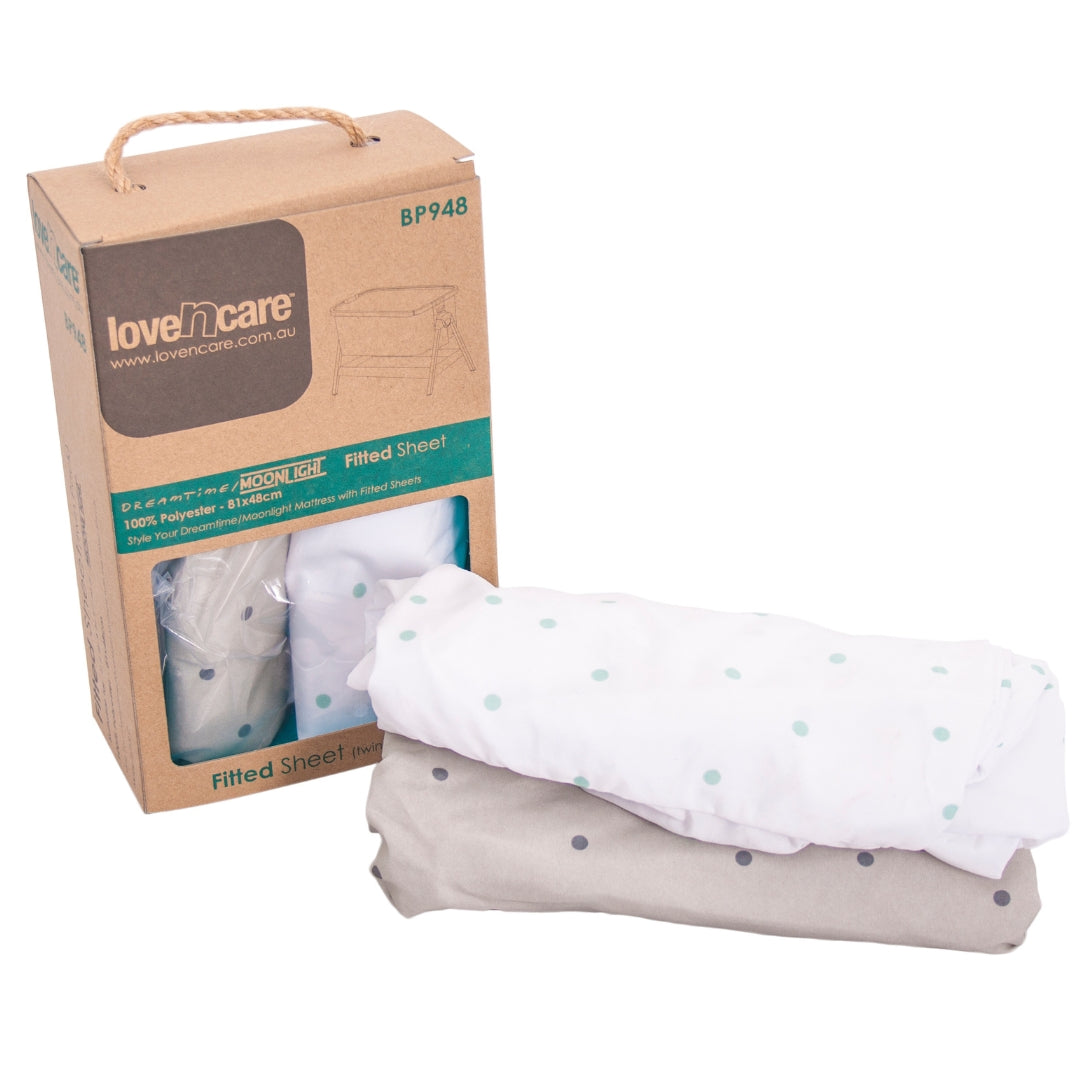 Love N Care Dreamtime/Moonlight Fitted Sheets 2pk – Baby Kingdom
