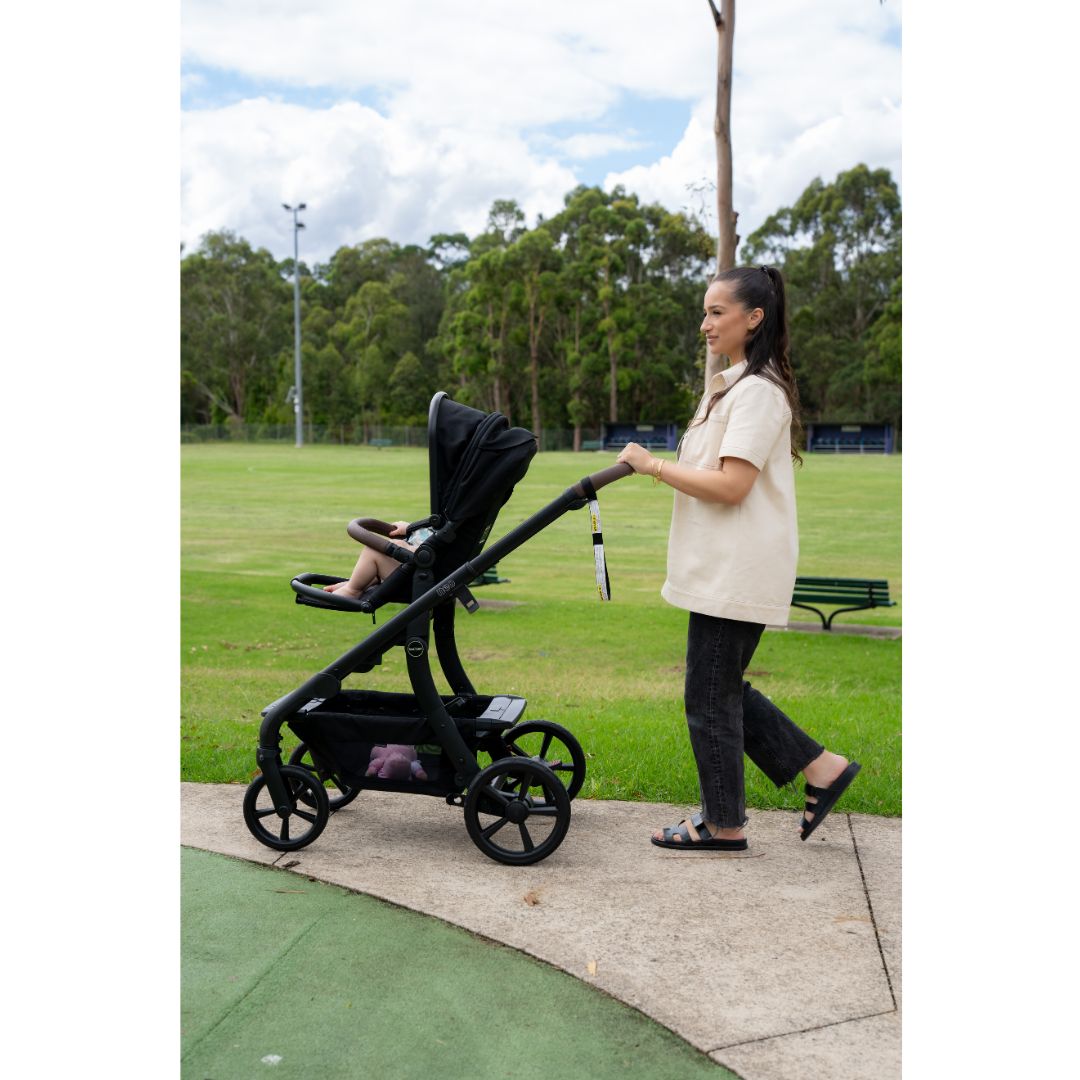 Love n Care Neo All-in-One Stroller Ebony with Carry Cot, Cup Holder, Mosquito Net, Rain Cover, Second Seat & Seat Liner