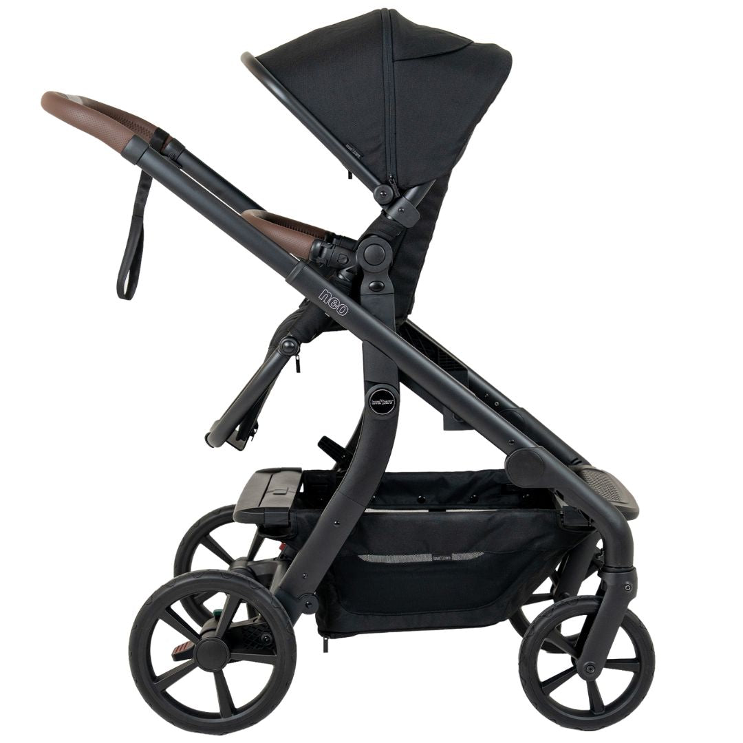 Love n Care Neo All-in-One Stroller Ebony with Carry Cot, Cup Holder, Mosquito Net, Rain Cover, Second Seat & Seat Liner