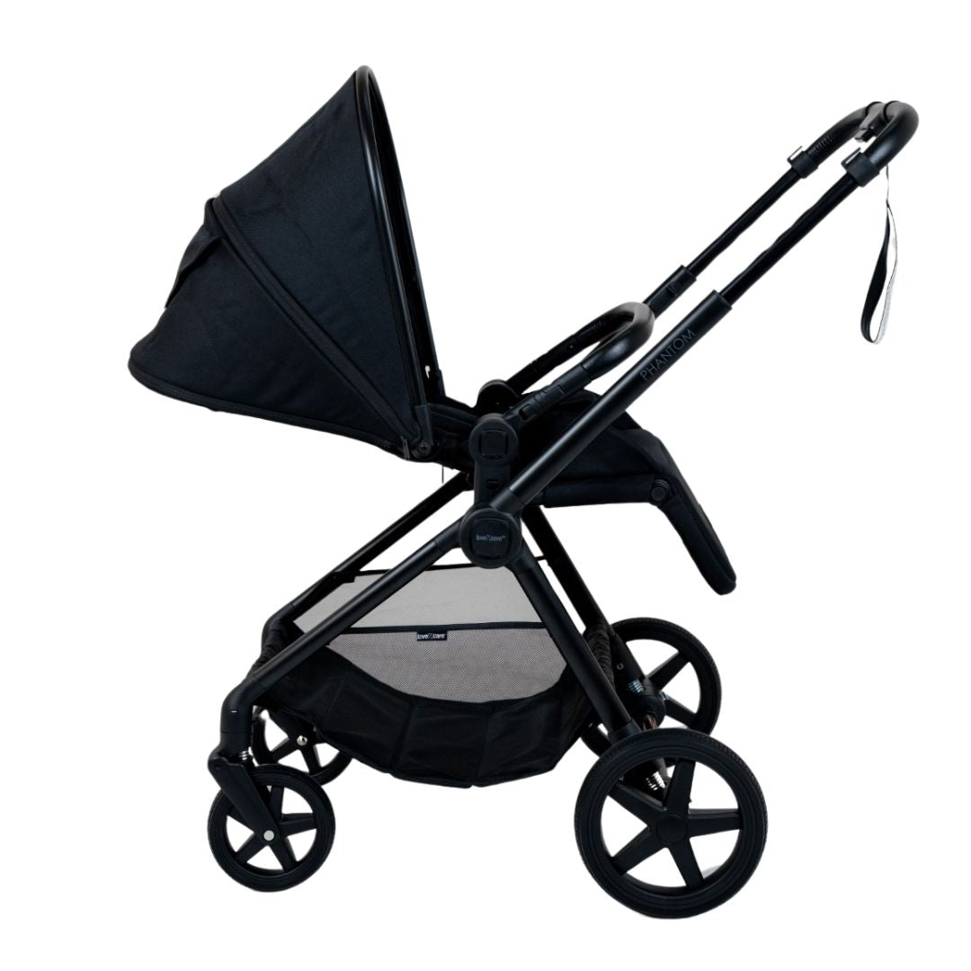 Love n Care Neo All-in-One Stroller Ebony with Carry Cot, Cup Holder, Mosquito Net, Rain Cover, Second Seat & Seat Liner