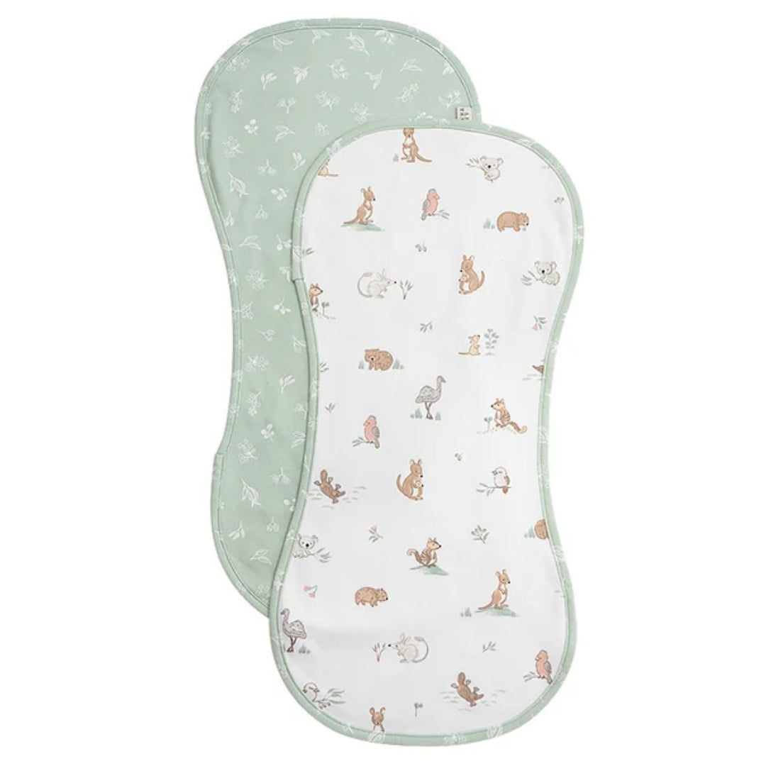 Living Textiles Burp Cloths 2pk Australiana