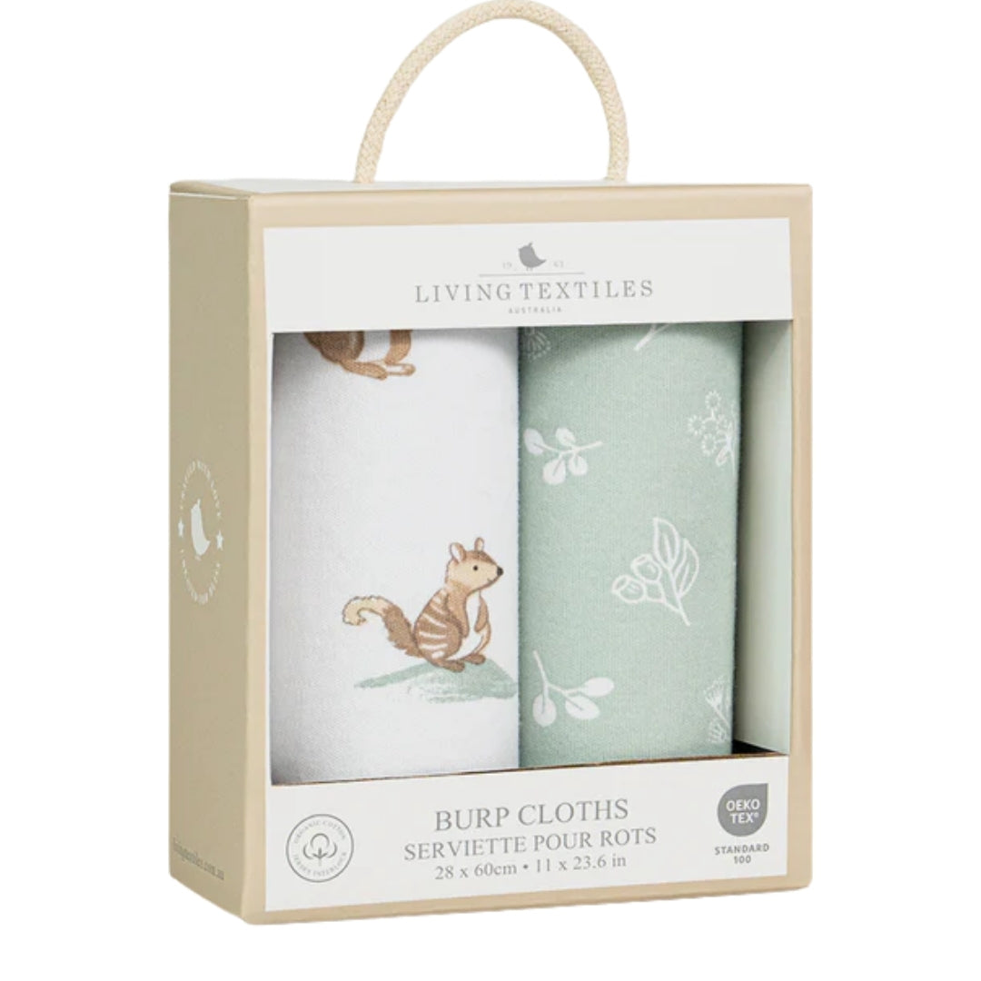 Living Textiles Burp Cloths 2pk Australiana