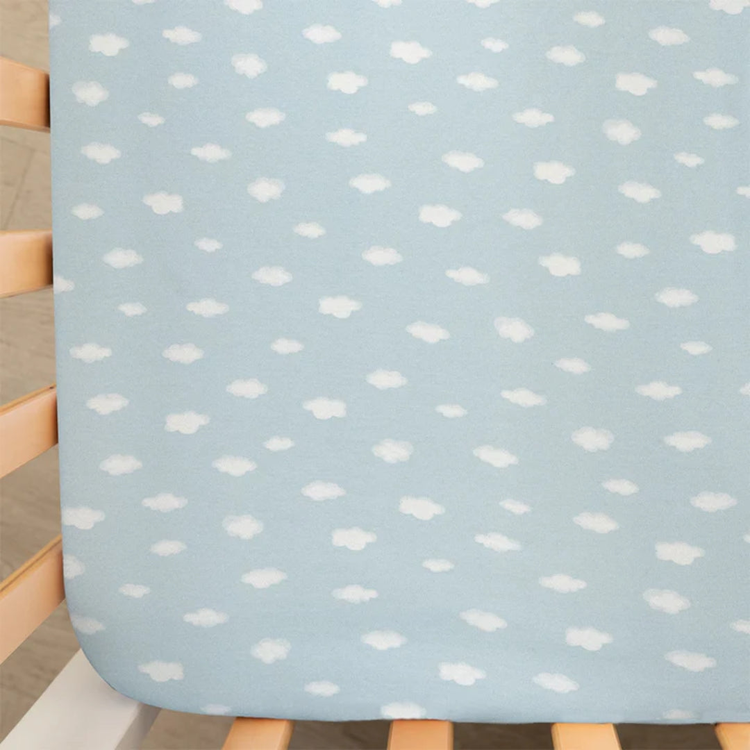 Living Textiles Cot Fitted Sheets 2pk Elephant Playtime