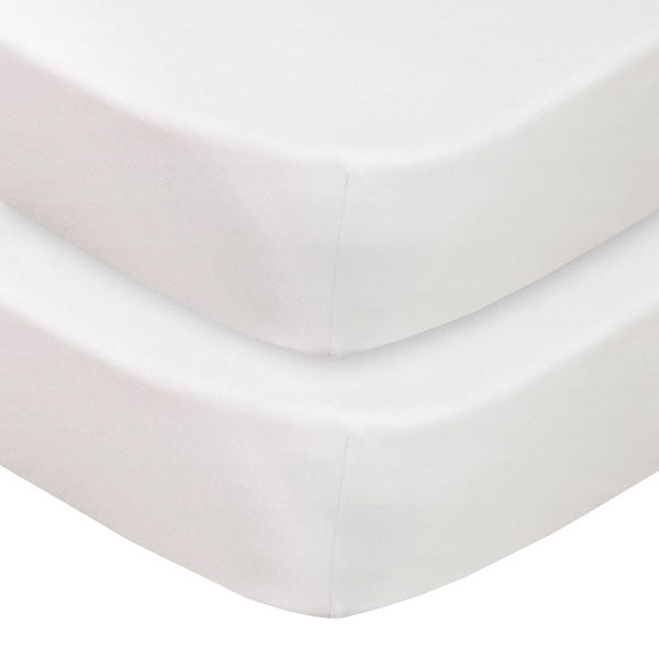 Living Textiles Jersey Cot Fitted Sheet 2pk White