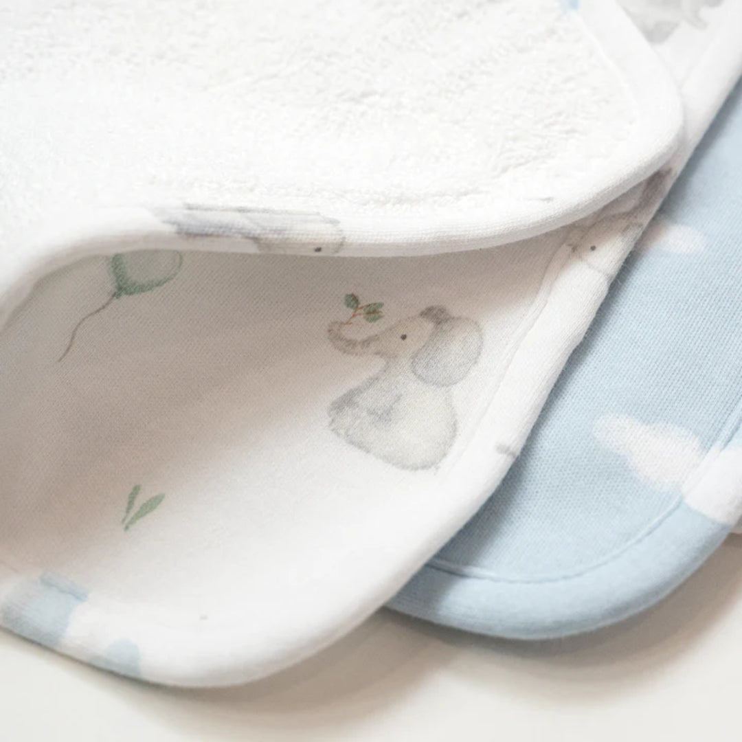 Living Textiles Washcloths 3pk Elephant Playtime