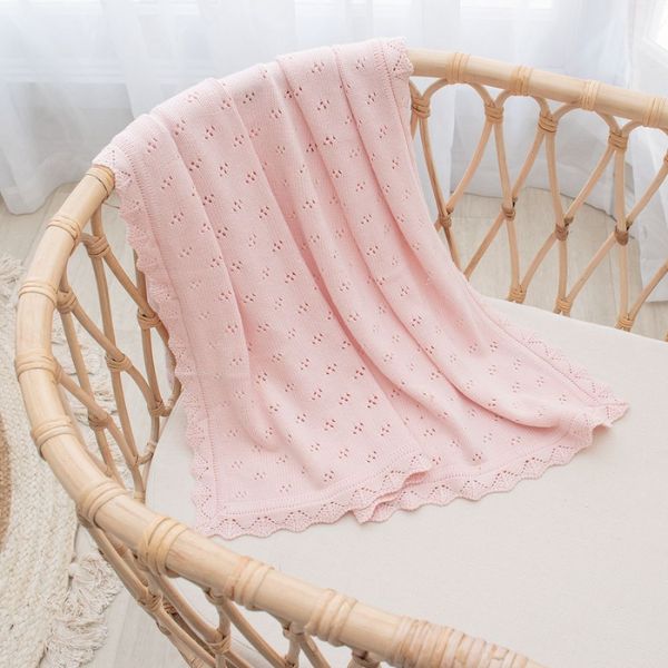 Living Textiles Bamboo Heirloom Baby Blanket Blush