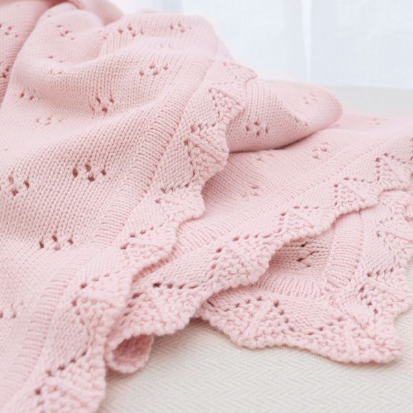 Living Textiles Bamboo Heirloom Baby Blanket Blush