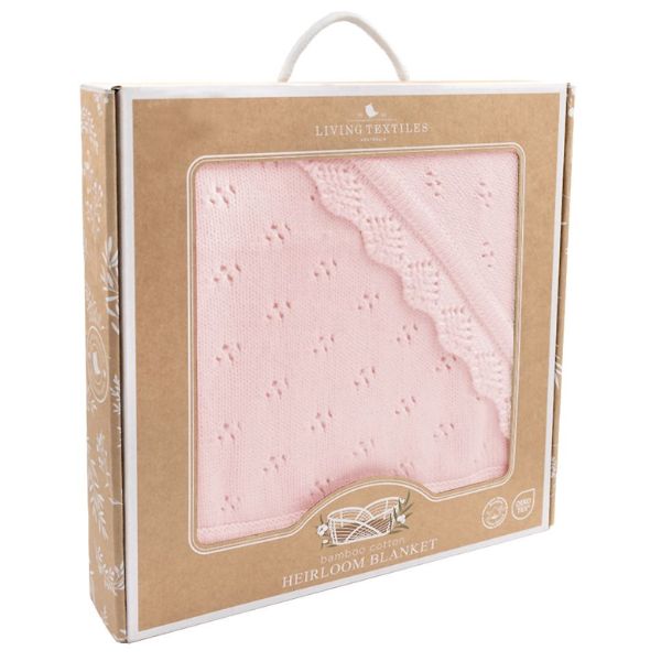 Living Textiles Bamboo Heirloom Baby Blanket Blush