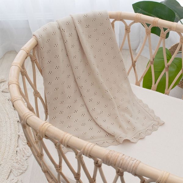 Living Textiles Bamboo Heirloom Baby Blanket Sand