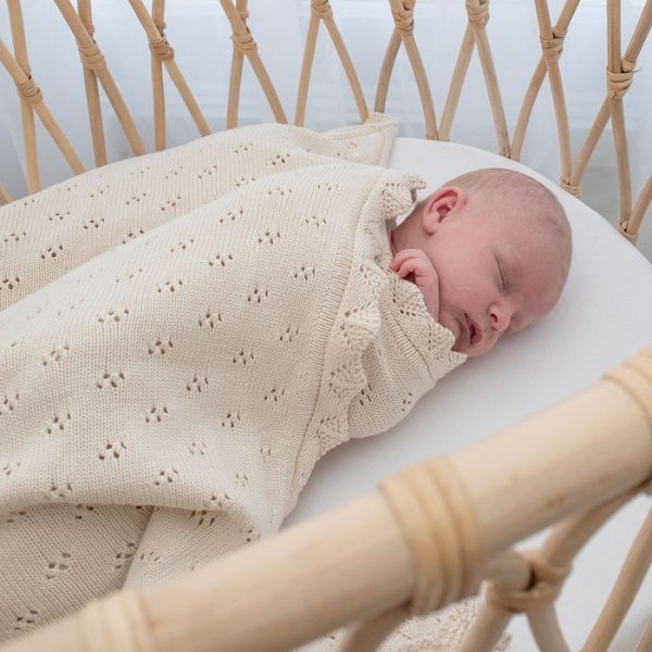 Living Textiles Bamboo Heirloom Baby Blanket Sand