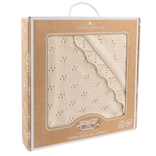 Living Textiles Bamboo Heirloom Baby Blanket Sand