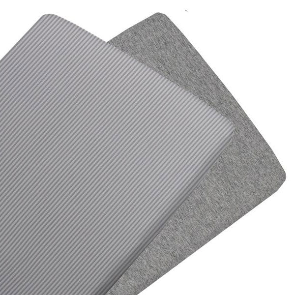 Living Textiles Jersey Bassinet Fitted Sheets 2pk Grey Melange/Stripe