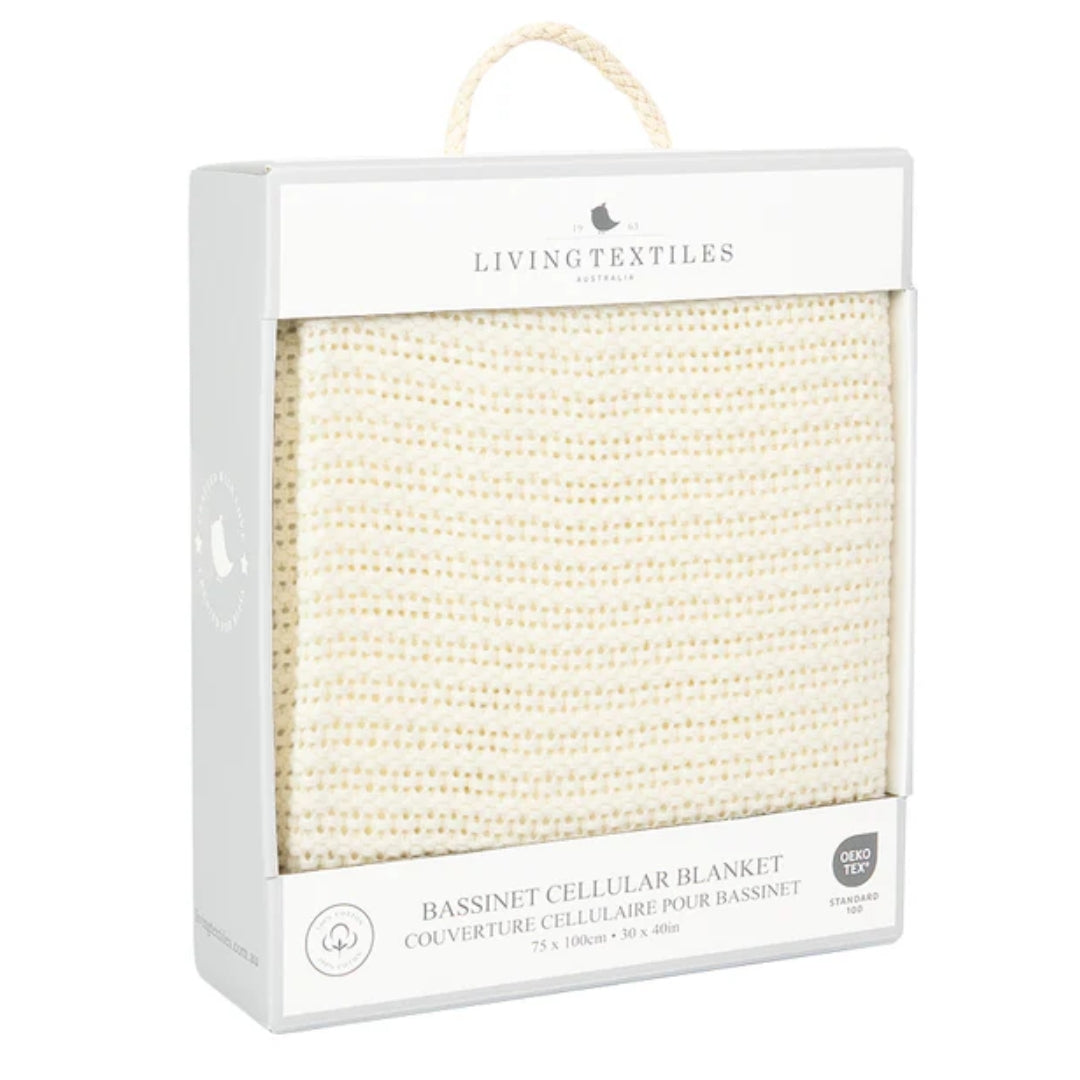 Living Textiles Cotton Bassinet Cellular Blanket Natural
