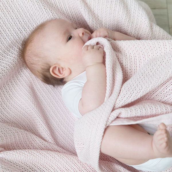 Living Textiles Organic Bassinet/Cradle Cellular Blanket Rose Quartz