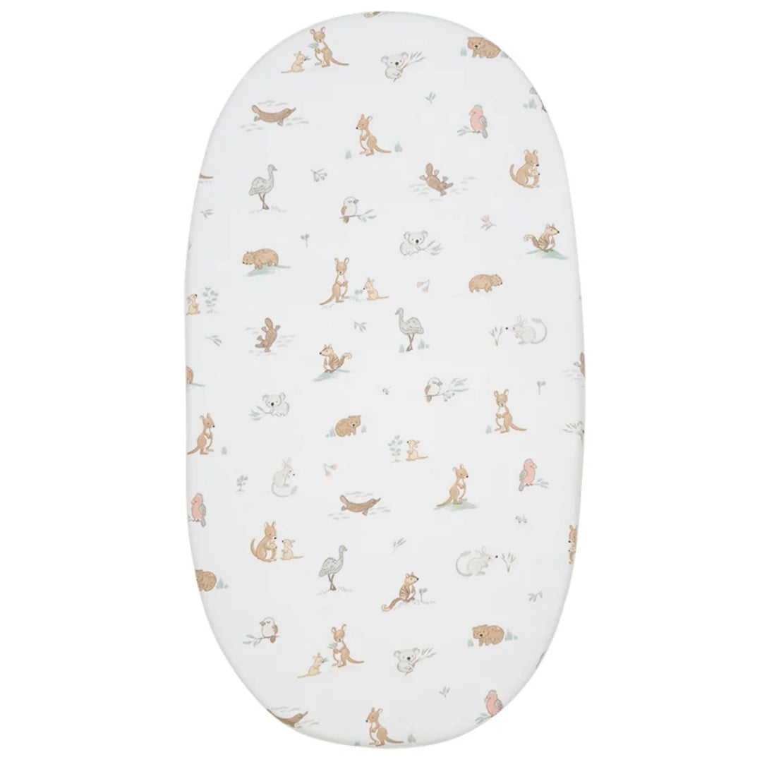 Living Textiles Jersey Bassinet Fitted Sheet 1pk Australiana