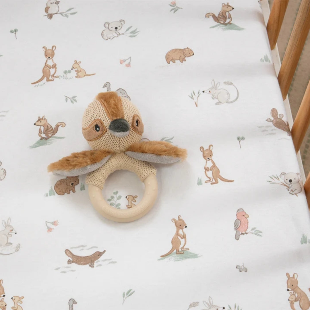Living Textiles Jersey Bassinet Fitted Sheet 1pk Australiana
