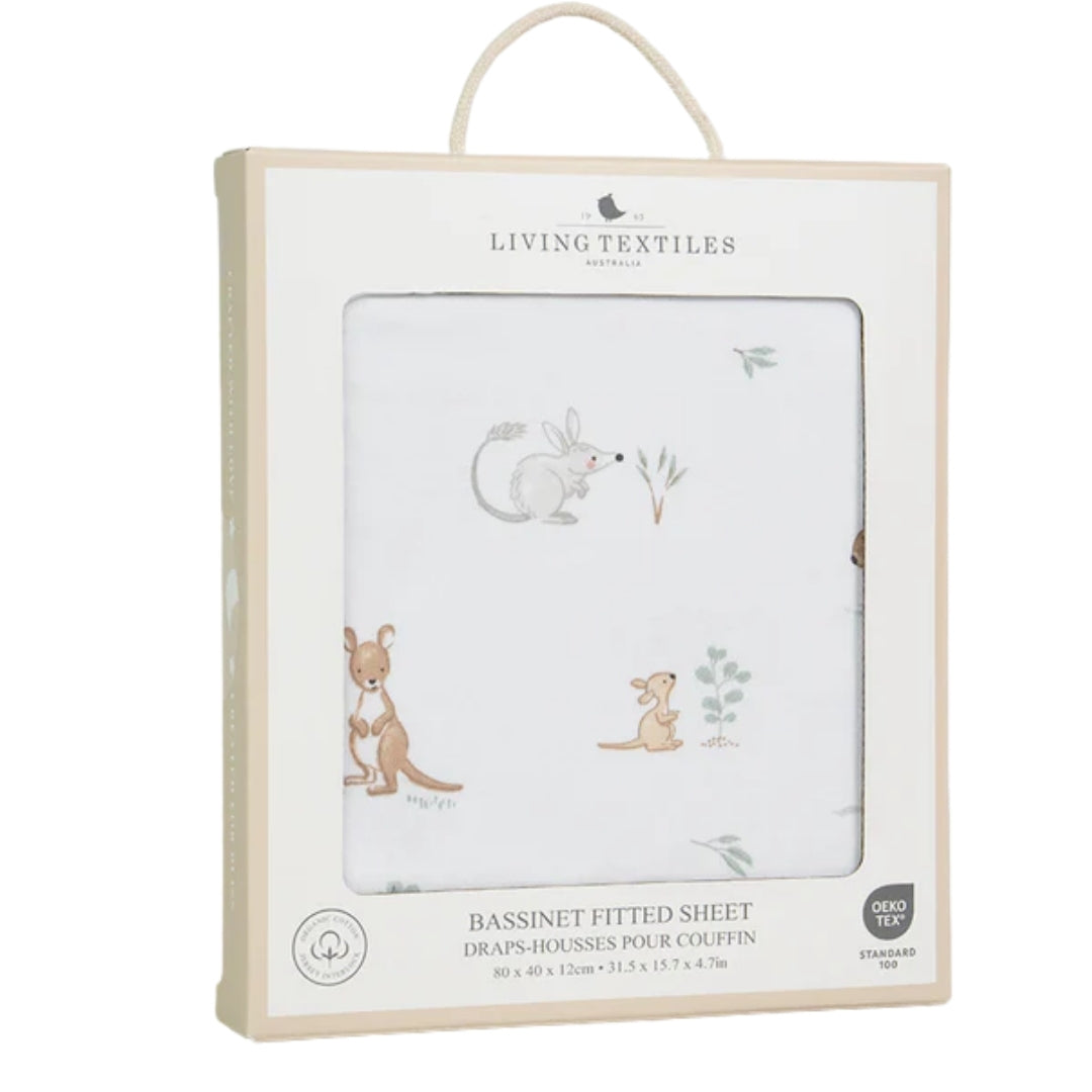 Living Textiles Jersey Bassinet Fitted Sheet 1pk Australiana